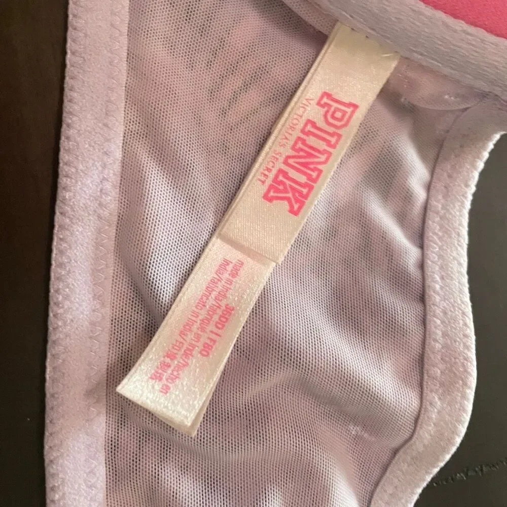 Victoria's Secret PINK 36DD Lightly Lined Front Closure Bra Tye Dye Purple Pink